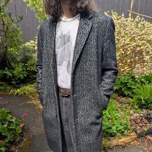 Topman Herringbone Peacoat - Men's Medium 96-101cm
